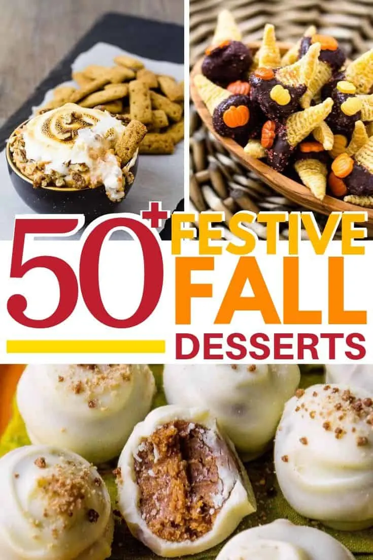 Pinterest collage of fall desserts