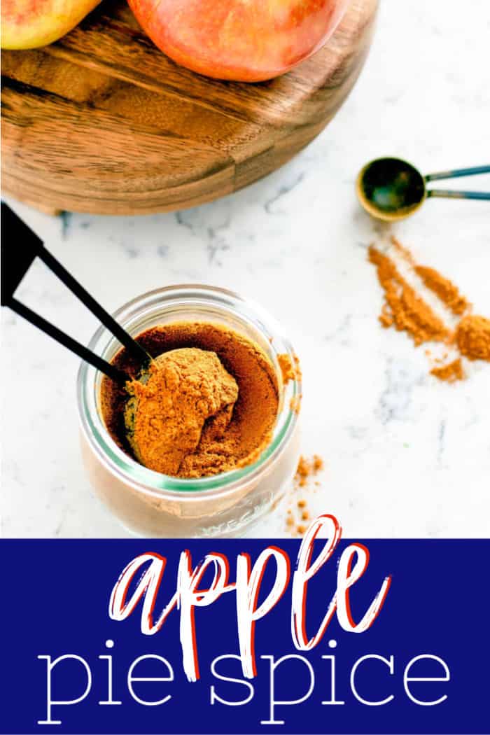 Pinterest image with text "apple pie spice"