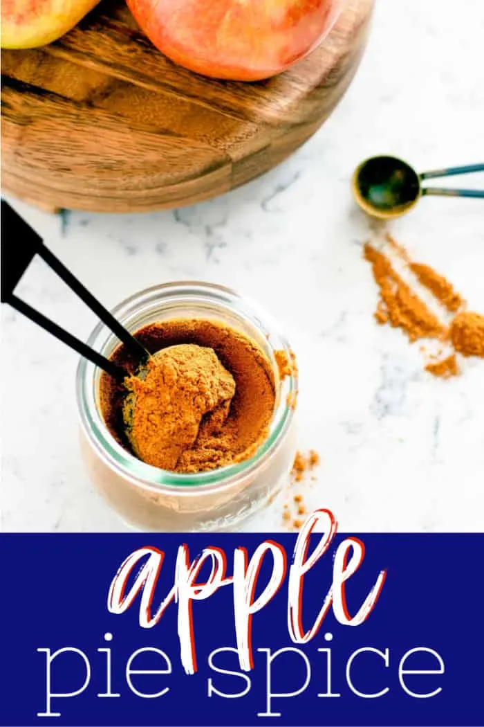 Pinterest image with text "apple pie spice"