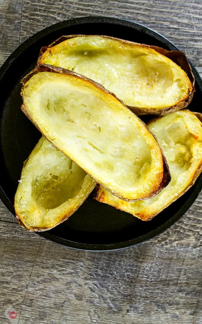 plate of cooked potato halves