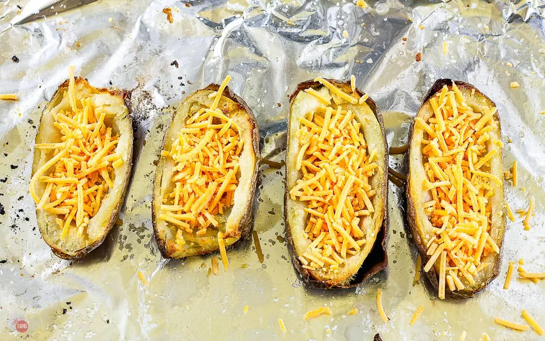 uncooked potatoes filled with cheese