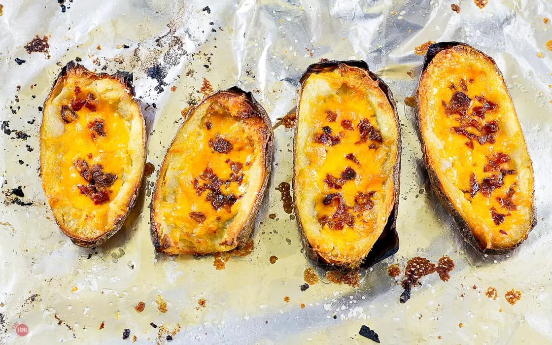 baked potato skins on foil