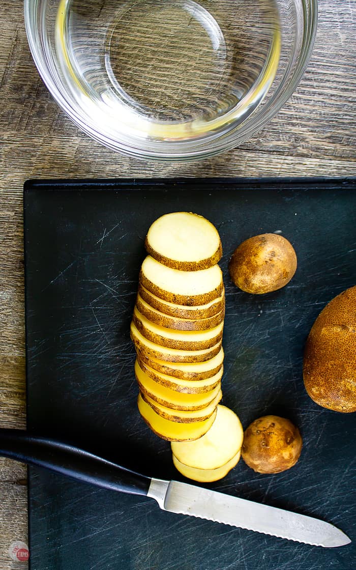 small baking potato cut into 1/4 inch slices