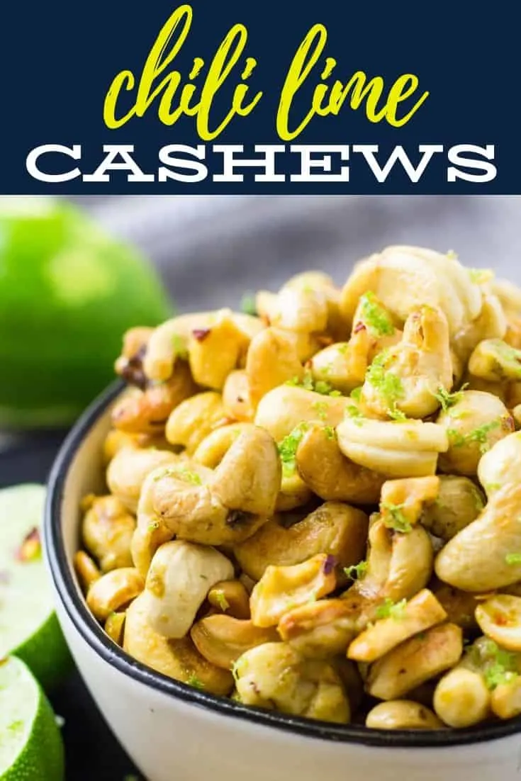 pinterest image for spicy cashews