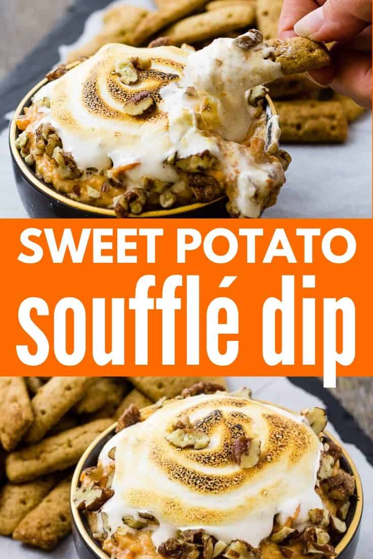 pinterest image for sweet potato souffle dip