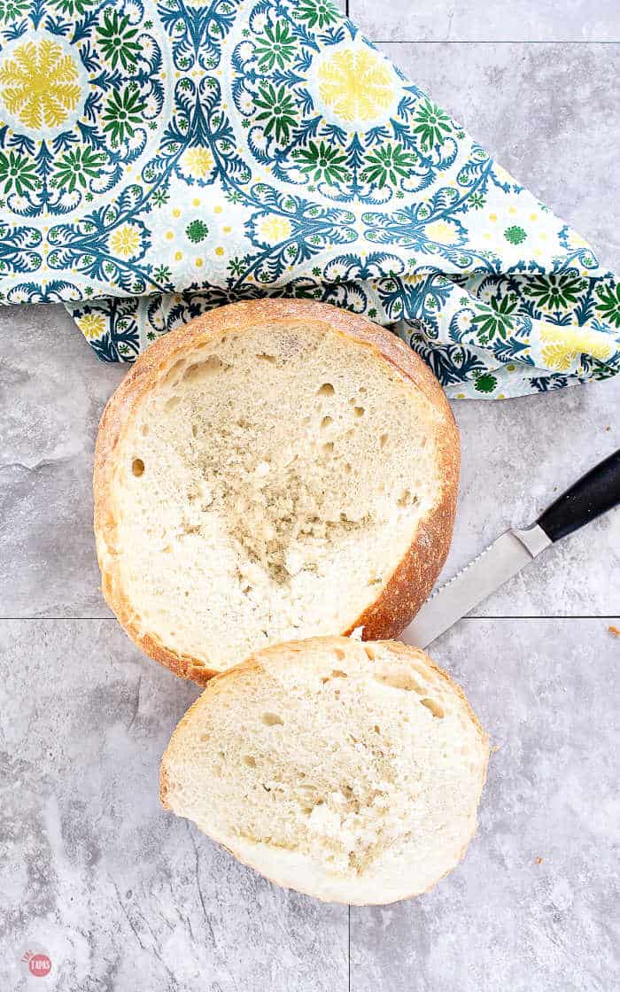 top of bread loaf removed