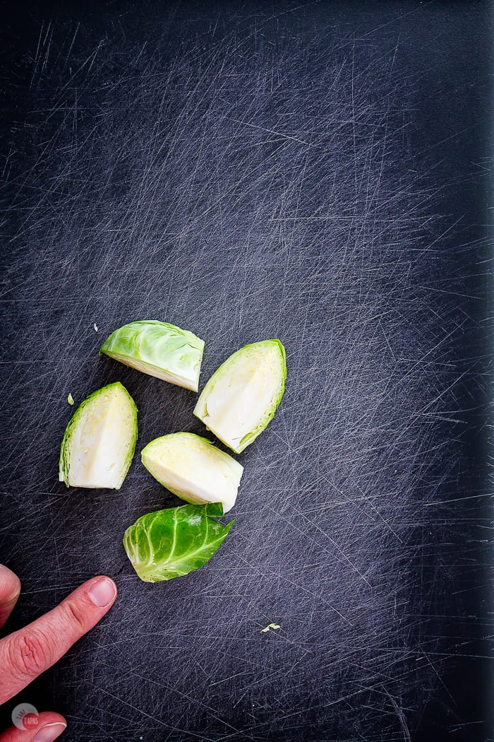 quartered sprouts