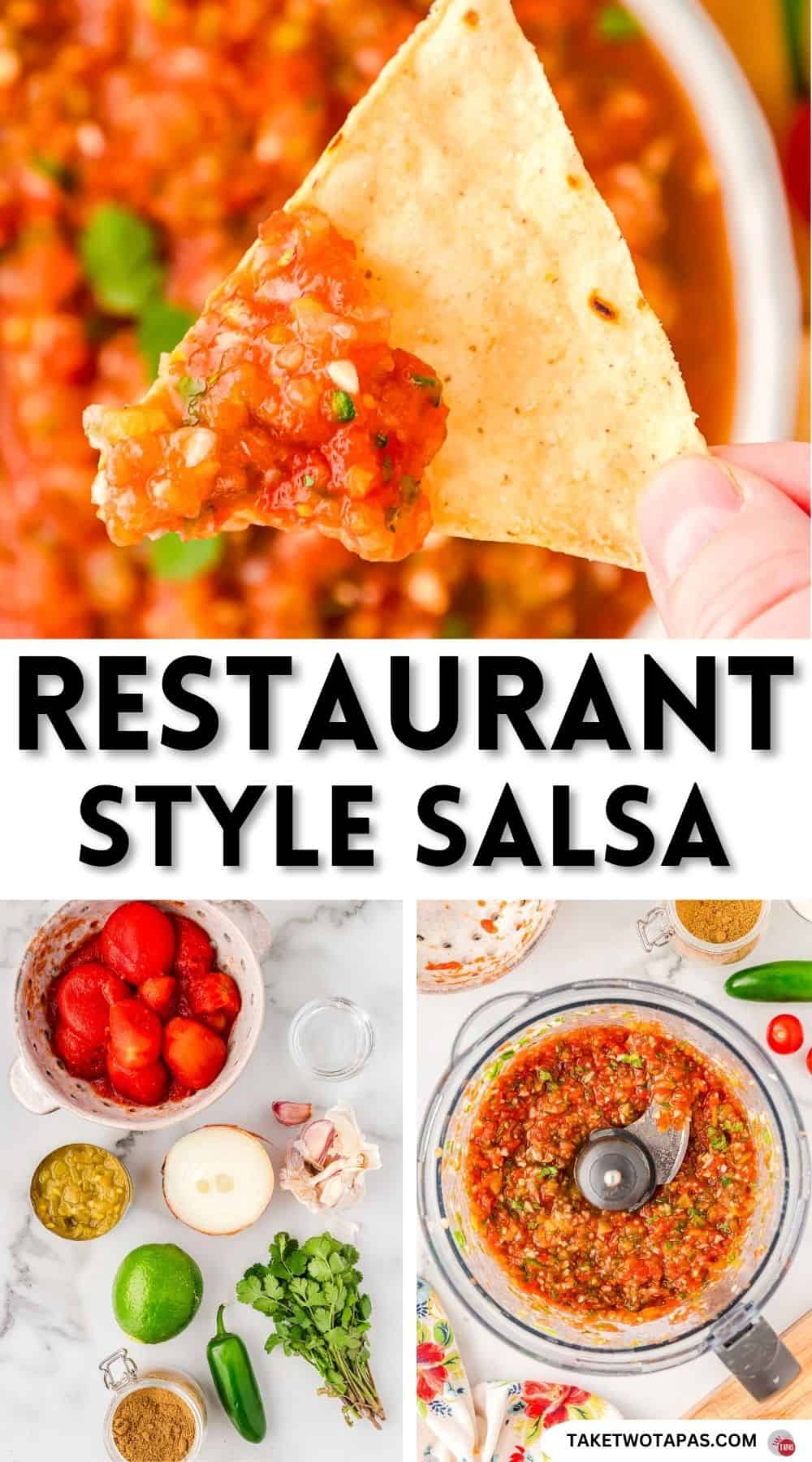 Pinterest pin image for homemade red salsa recipe