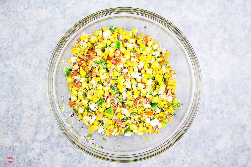street corn salad in a bowl