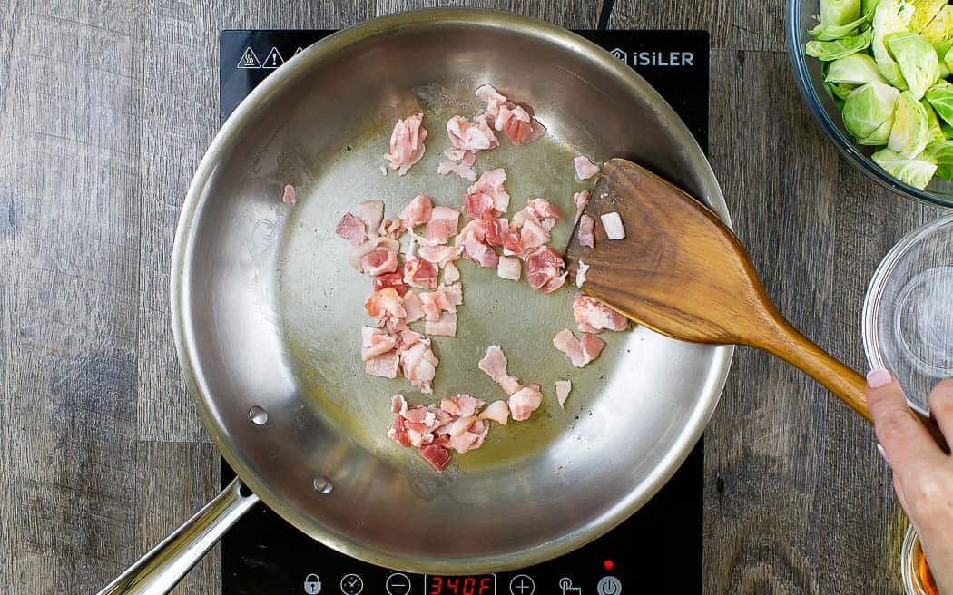 bacon cooking in pan