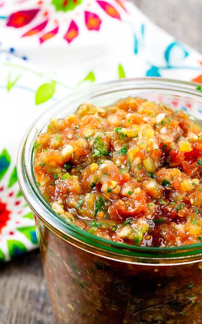 salsa in a glass jar