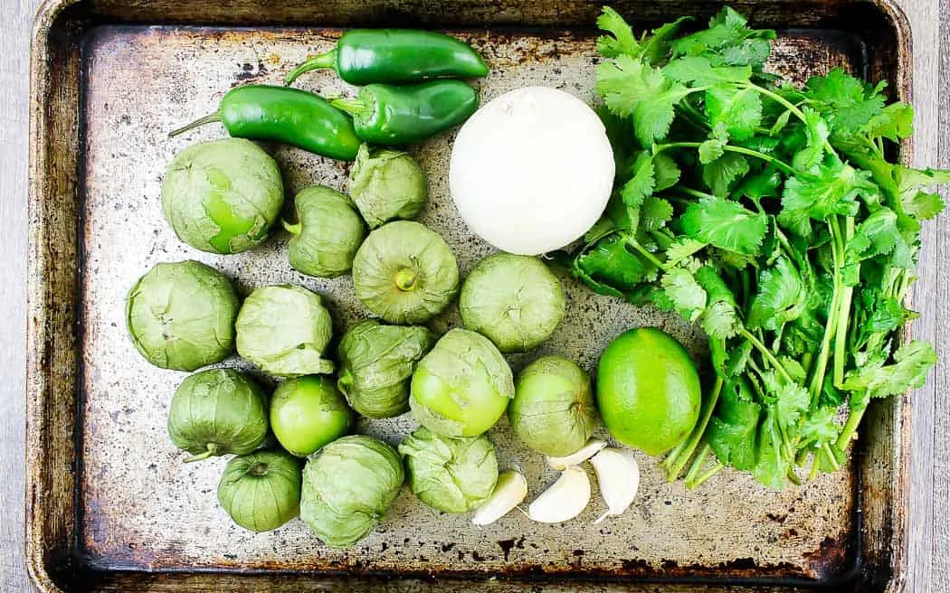 raw ingredients on a baking sheet