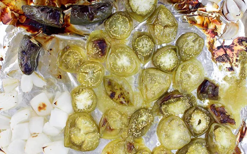 roasted vegetables on a baking sheet