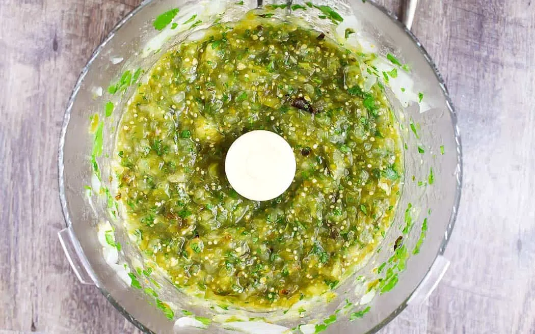 prepared salsa in a food processor