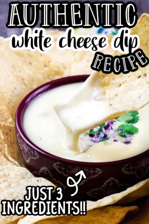 pinterest image for white cheese dip