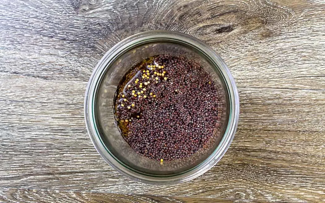 mustard seeds in a jar