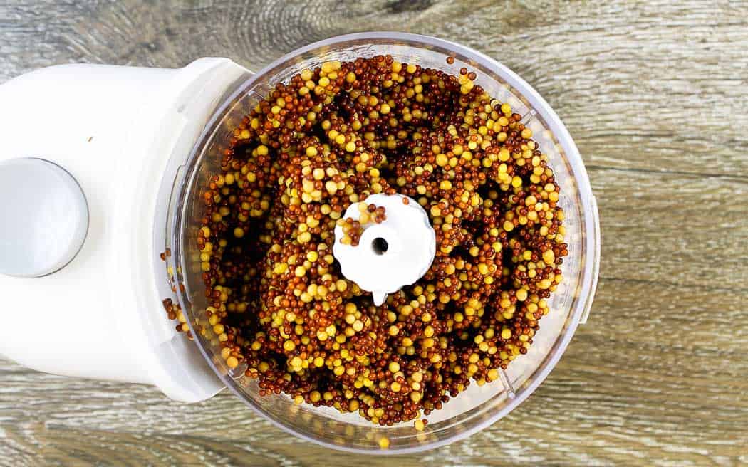 mustard seeds in a food processor