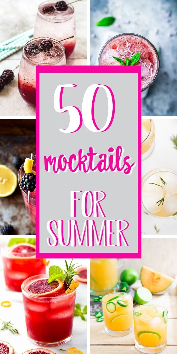 pinterest collage of 50 mocktails for summer
