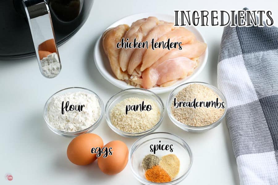 labeled picture of chicken tenders ingredients