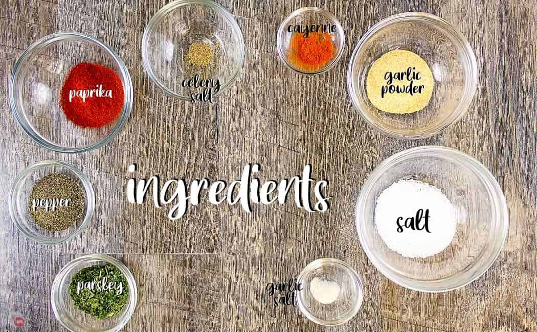 labeled picture of fry seasoning ingredients