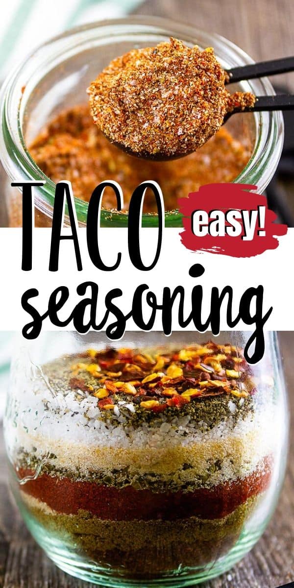 pinterest image of taco seasoning with text "easy taco seasoning"