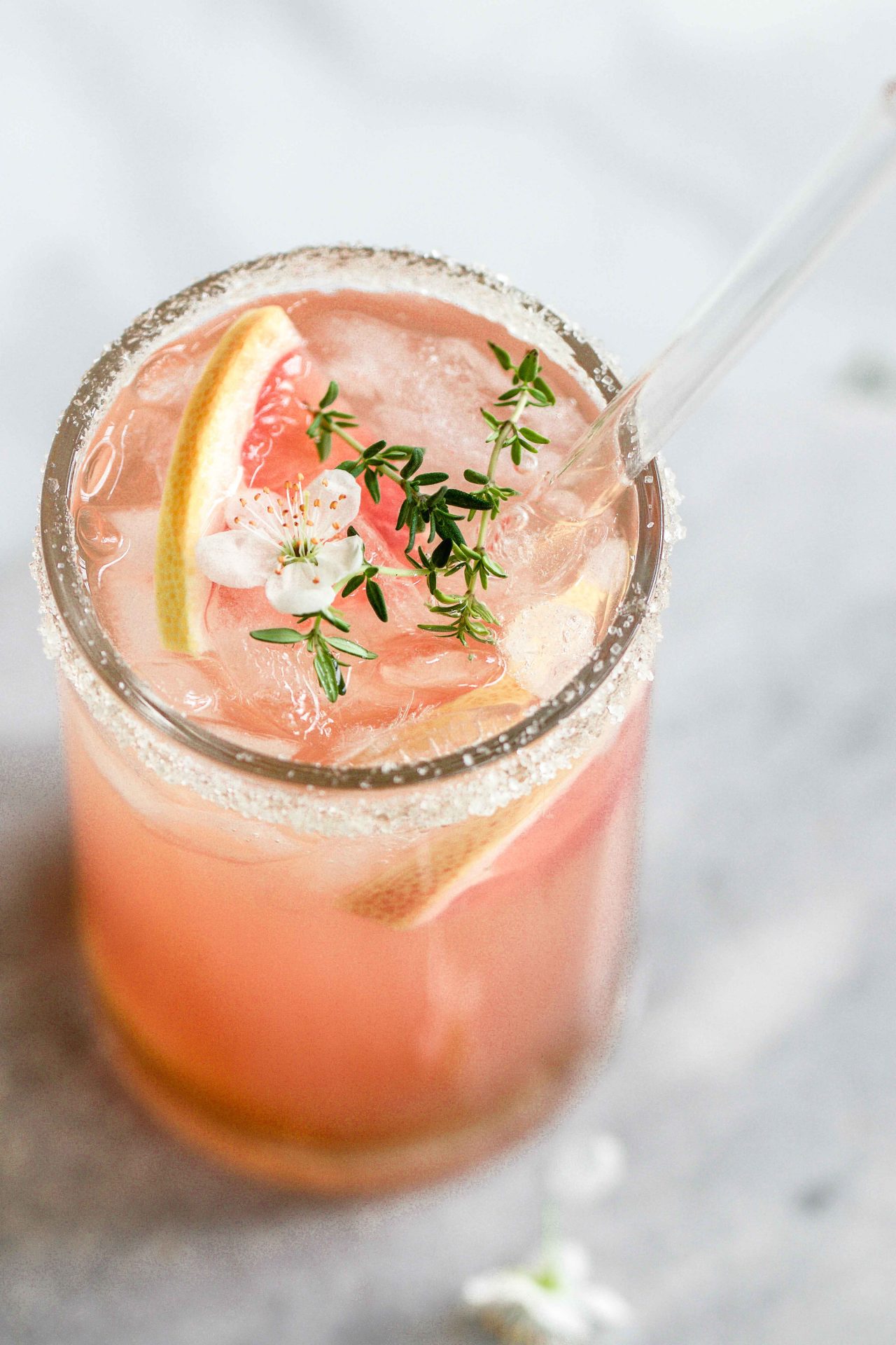 grapefruit thyme mocktail