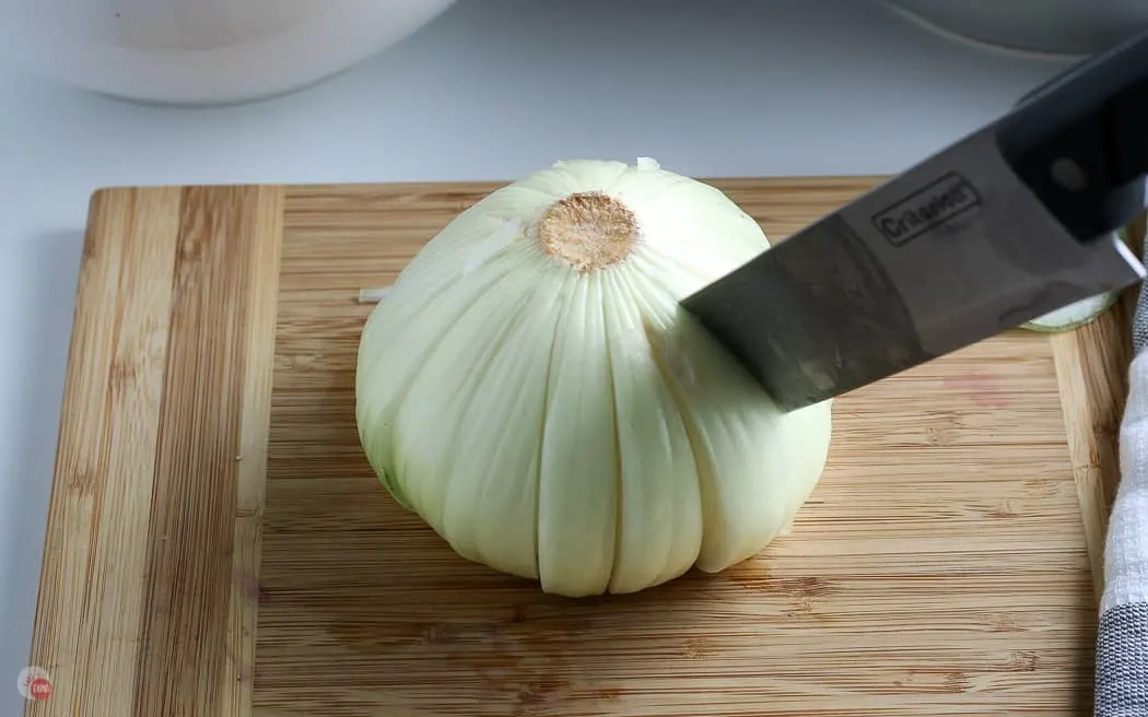 whole onion sliced down multiple times