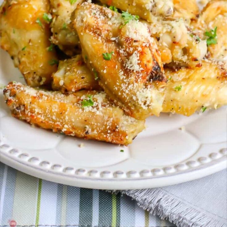 Crispy Garlic Parmesan Chicken Wings {Air Fryer} Take Two Tapas