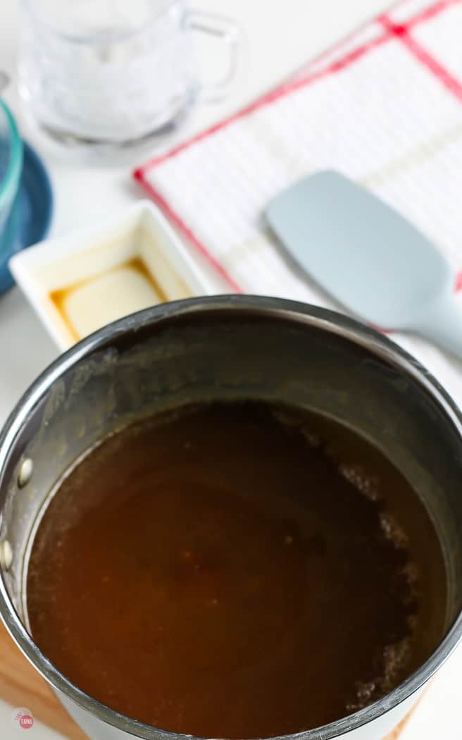 caramel sauce in a pot