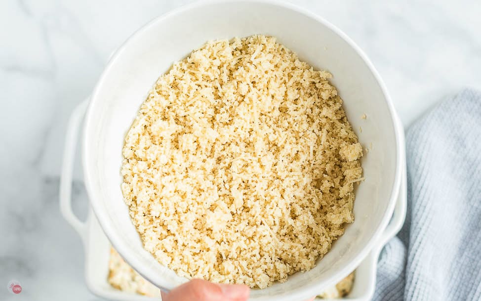 panko crumbs in a white bowl