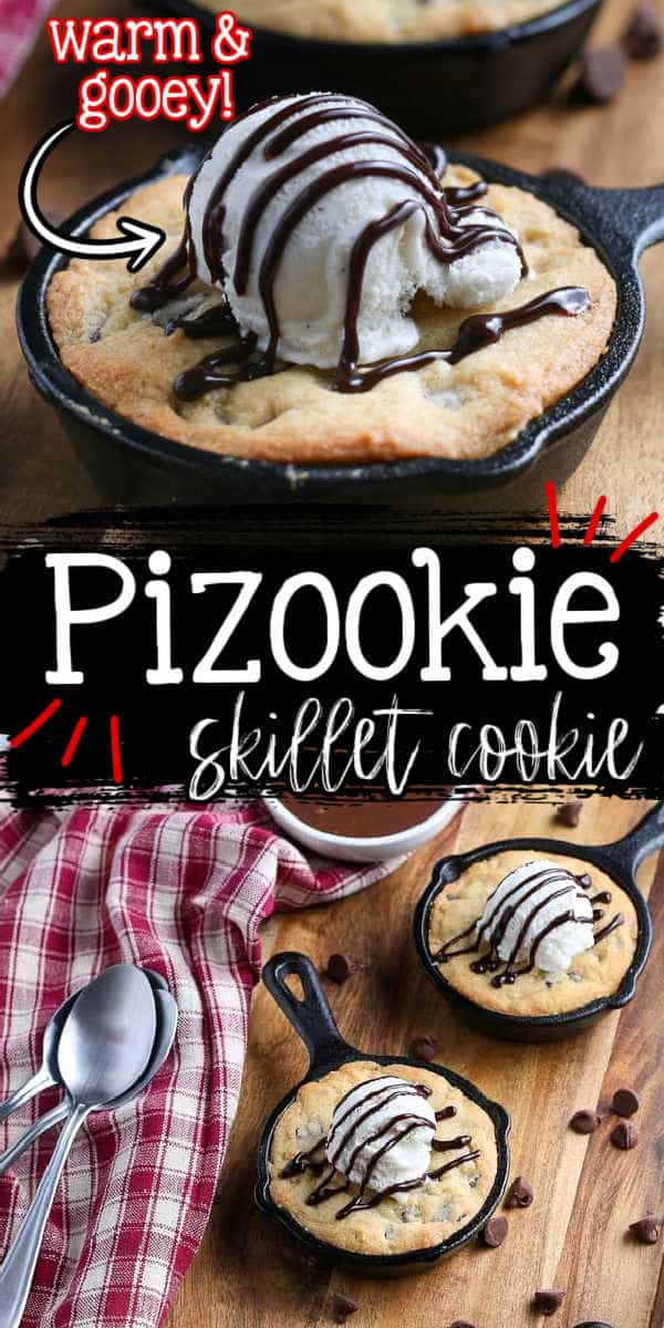 Giant Skillet Chocolate Chip Cookie Recipe (Pizookie) - Little Spice Jar