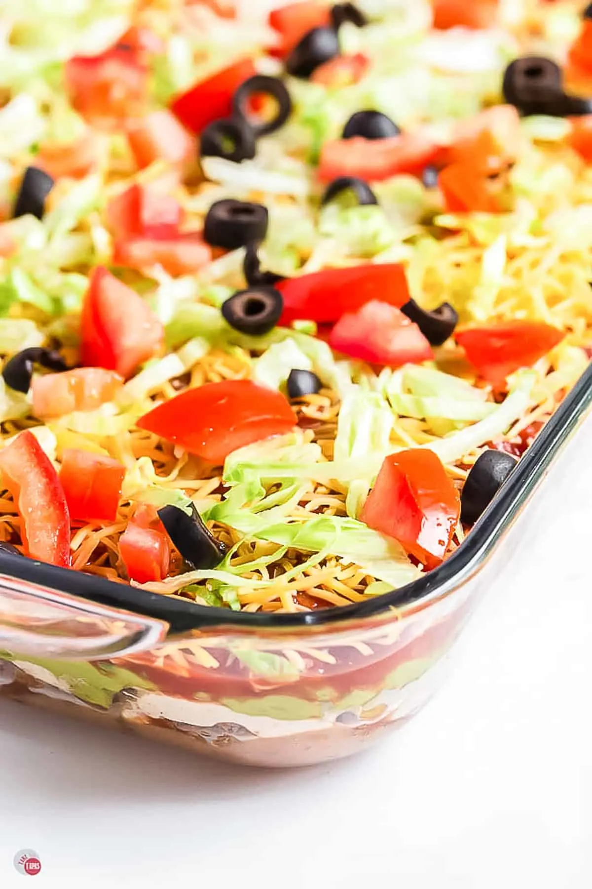 dish of 7 layer dip