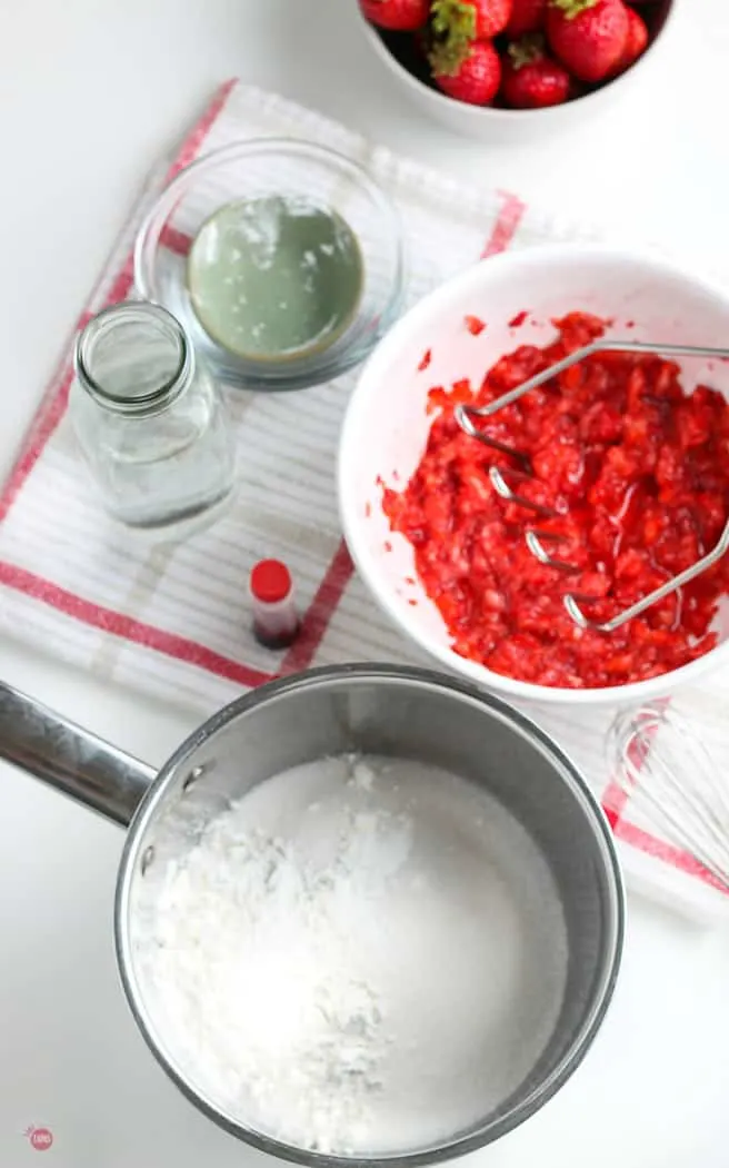sugar and cornstarch in a pot