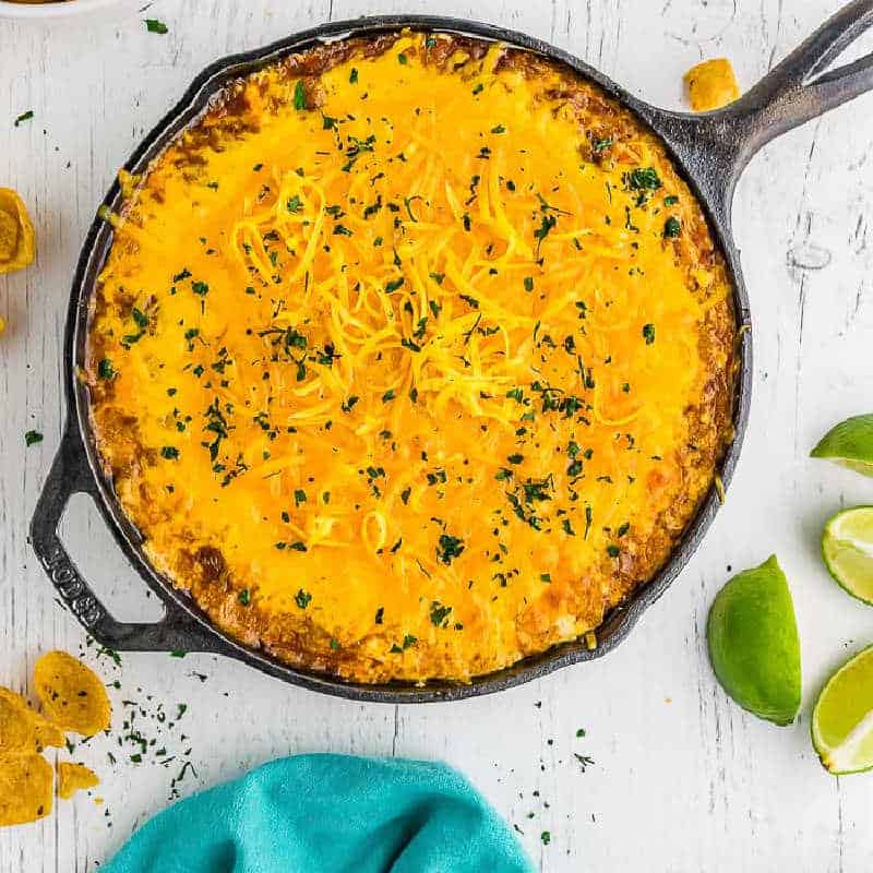 Frito Pie Dip – Skillet Chili Cream Cheese Dip