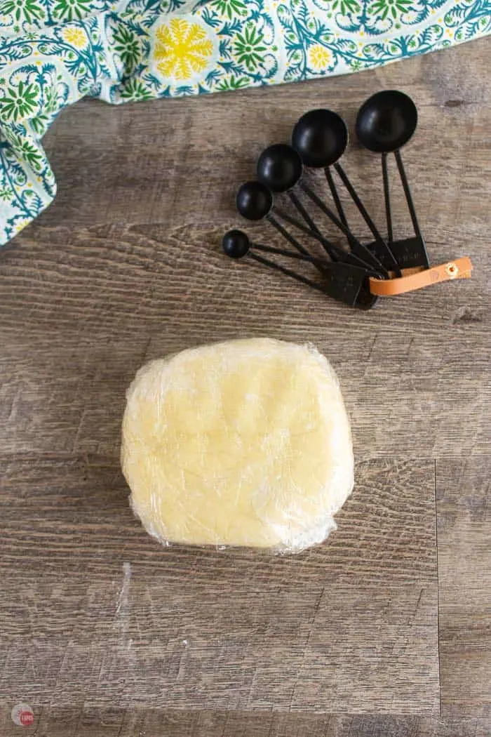 shortbread cookie dough in plastic wrap