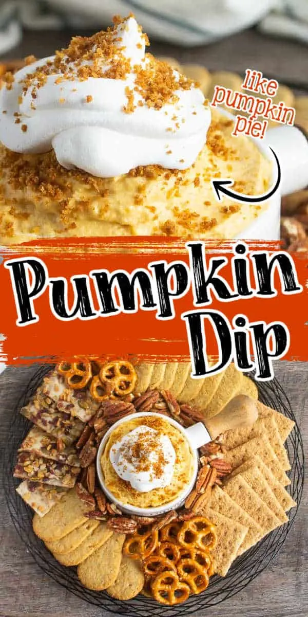 collage of pumpkin dip with text "like pumpkin pie"