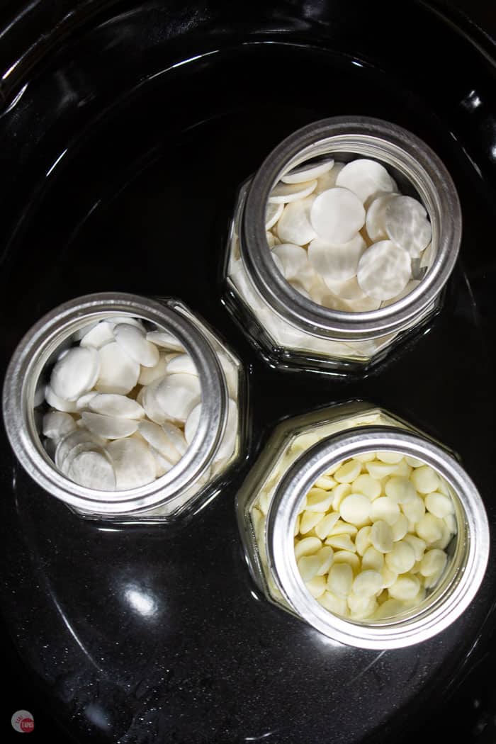 3 jars of chocolate in a crock pot