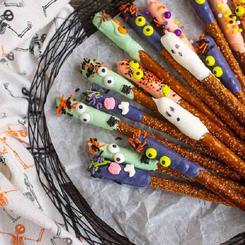 Spooky Monster Pretzel Rods {Fun & Festive}