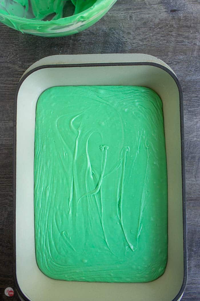 green fudge in a pan