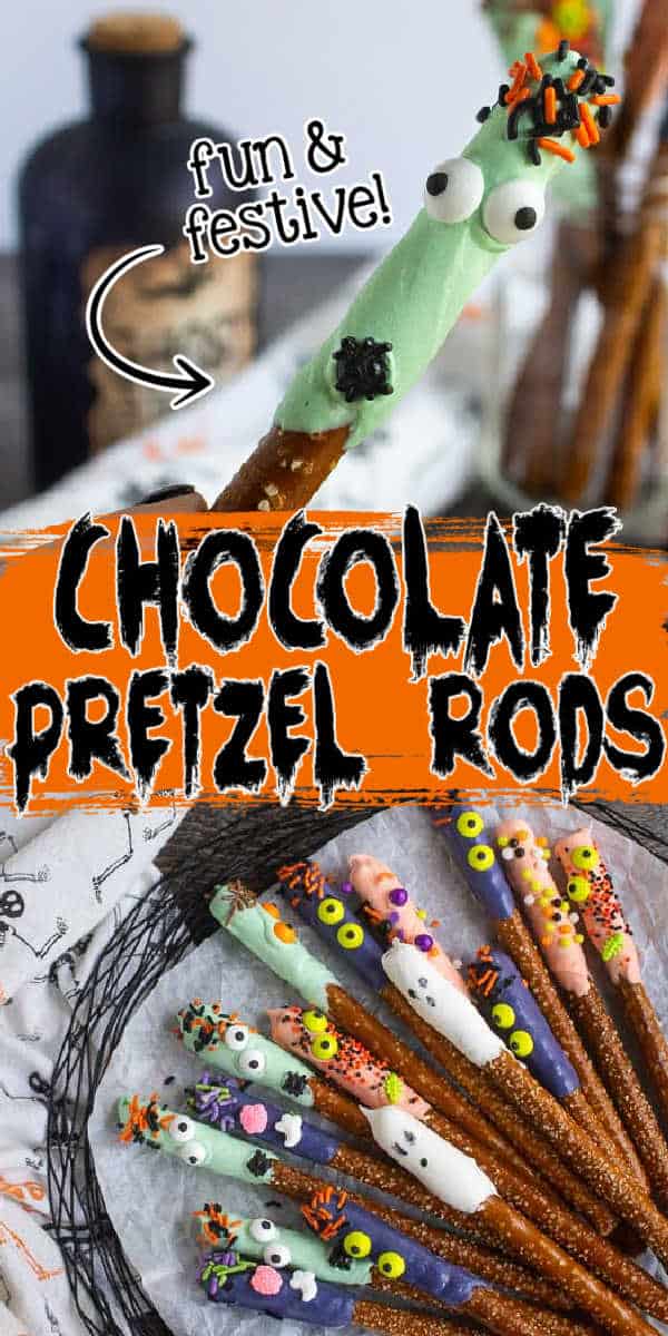 collage of halloween pretzels