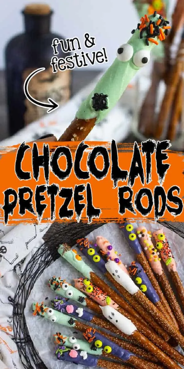 collage of halloween pretzels