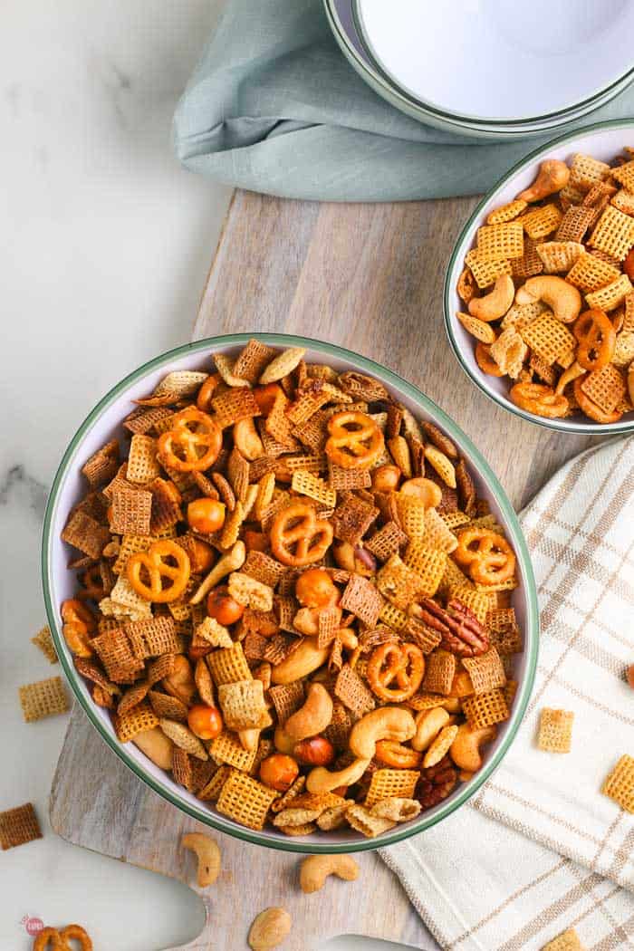 Amazing Party Chex Mix {Oven Baked} - Take Two Tapas