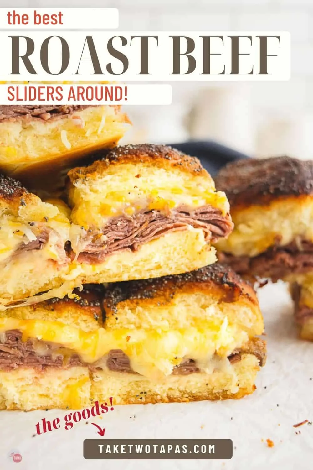sliders with text "the best roast beef sliders around"