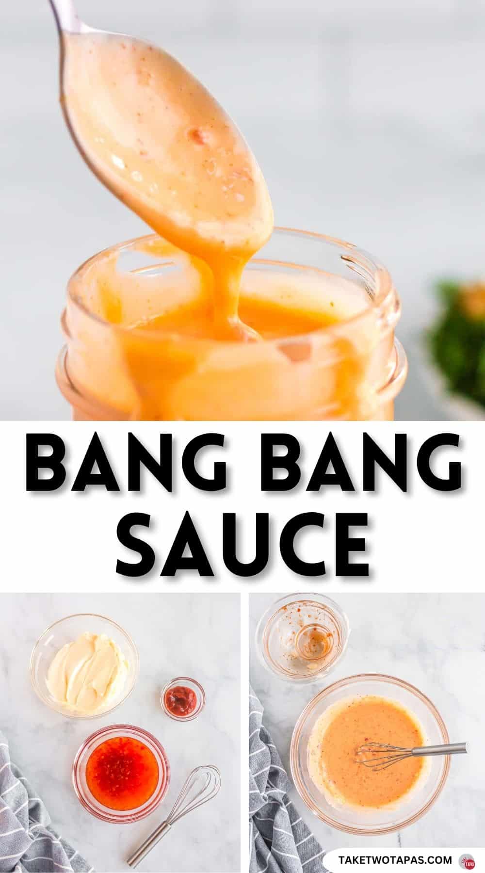 Pinterest pin image for bang bang sauce recipe