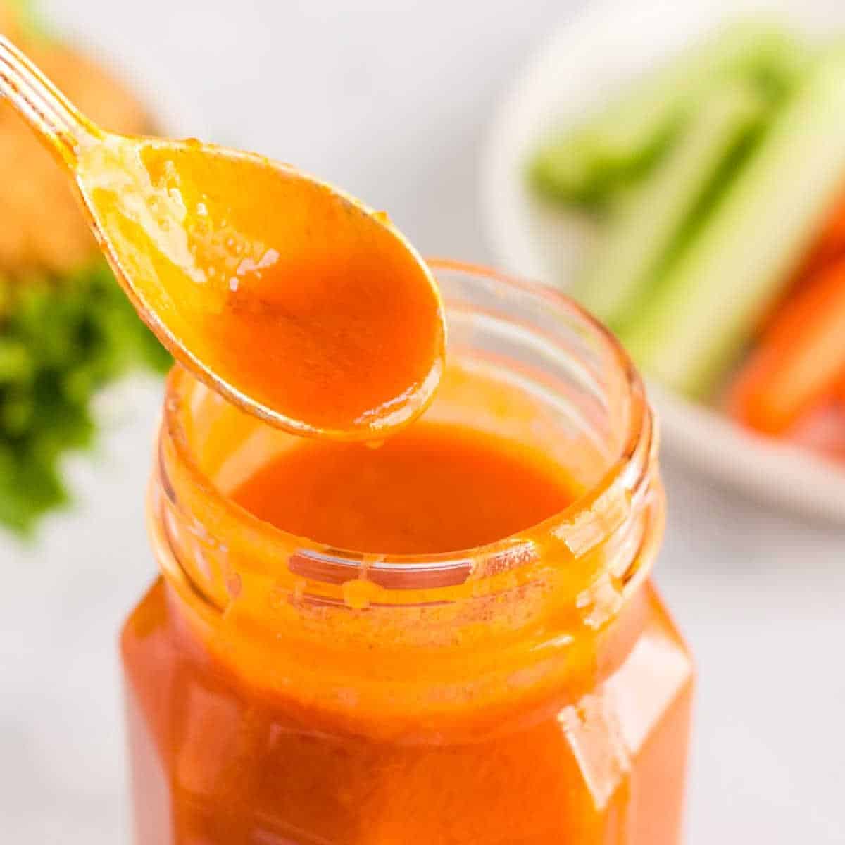 spoon of buffalo sauce