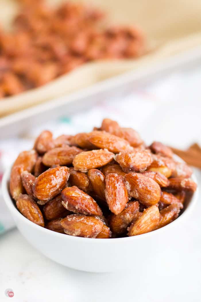 glazed almonds in a bowl