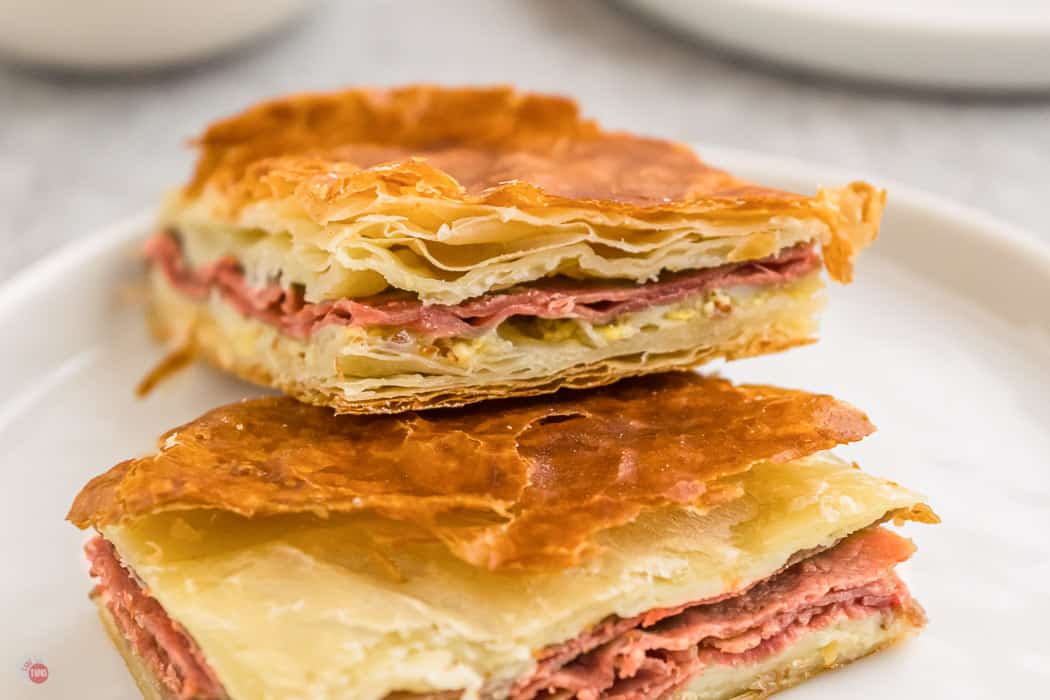 Corned Beef and Swiss Cheese Puff Pastry Sliders