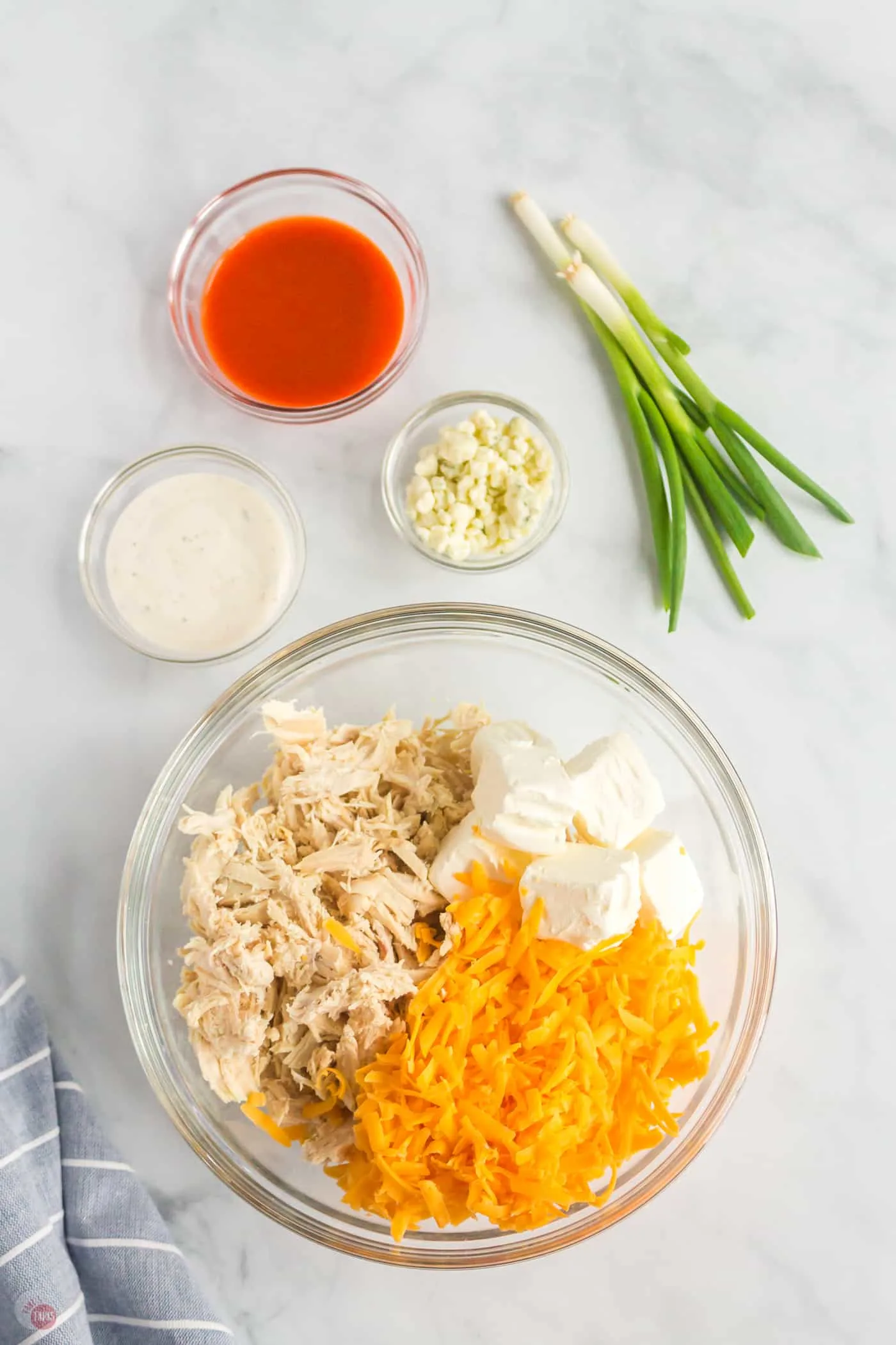 chicken and cheese in a bowl