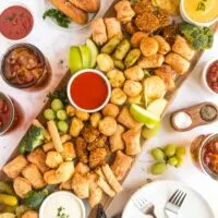 overhead picture of platter of food