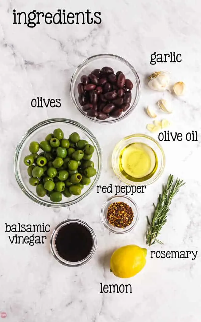 labeled picture of olive ingredients